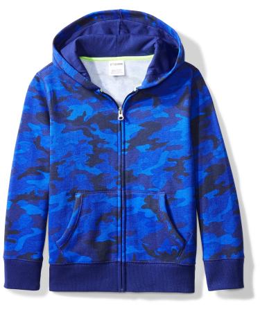 Amazon Essentials Boys and Toddlers' Fleece Zip-Up Hoodie Sweatshirt 2 Years Blue Camo