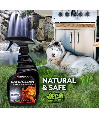Kona Safe/Clean Grill Cleaner Spray - 40% More Power | Eco-Friendly Food Safe BBQ Degreaser | Heavy Duty No-Drip Gel | Biodegradable | 23oz Made in Michigan USA - Buy Online on GoSupps.com