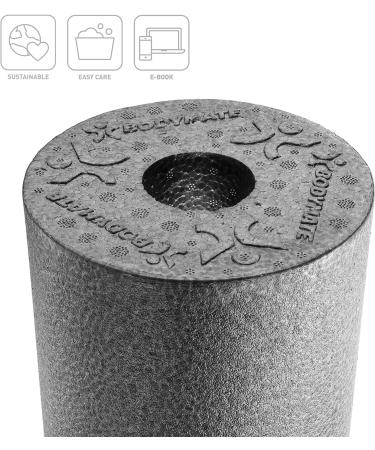 BODYMATE Fascia Roller Medium-Hard | Carbon-Grey 30x15cm | Free E-Book | International Shipping Available - Buy Online on GoSupps.com