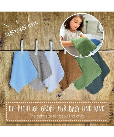 Mimadu Bio GOTS Baby Muslin Towel 25x25 cm | 100% Organic Cotton | Super Soft & Absorbent | Eco-Friendly Baby Care | Mini Wash Cloths - Buy Online on GoSupps.com