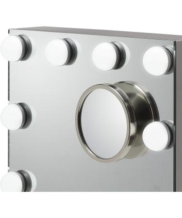 iHome Hollywood Vanity Mirror PRO with Bluetooth, Voice Control, USB Input & Speaker - 16x12 LED Makeup Mirror with Adjustable Lights & 10x Detail Mirror - Buy Online on GoSupps.com