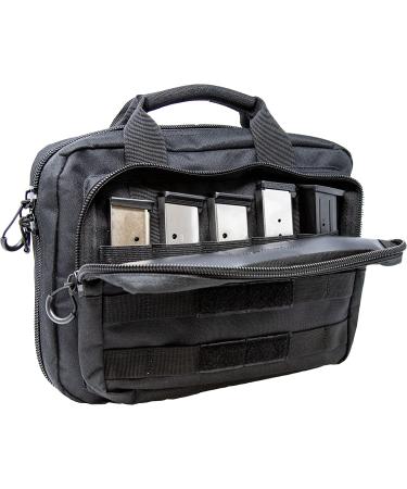 Exos Double Pistol Case with Multiple Compartments and USA Flag Patch - Black - Buy Online on GoSupps.com