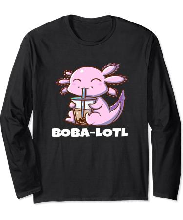 Axolotl Bubble Tea Boba-Lotl Funny Boba Tea Lover Long Sleeve T-Shirt - Buy Online on GoSupps.com