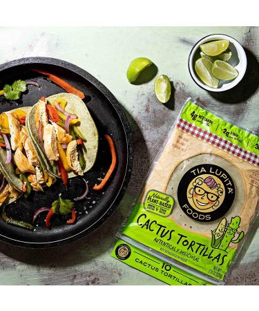 Tia Lupita Cactus Corn Tortillas 30 Calories Each | 3 Packs x 10 Tortillas - Low Carb, High Fiber, Keto, Gluten Free, Non GMO - Healthy Superfood Alternative for Kids & Adults - Buy Online on GoSupps.com