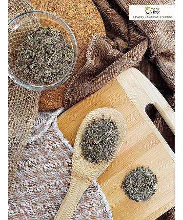 Organic Way Savory Leaf Cut & Sifted Herbal Tea - European Wild-Harvest from Albania | 4Oz | USDA Certified, Organic & Kosher | Non GMO & Gluten Free - Buy Online on GoSupps.com