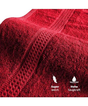 Class Home Collection 100% Cotton Terry Guest Towels - Pack of 4 30x50 cm Red - Perfect for Home & Hospitality - Buy Online on GoSupps.com