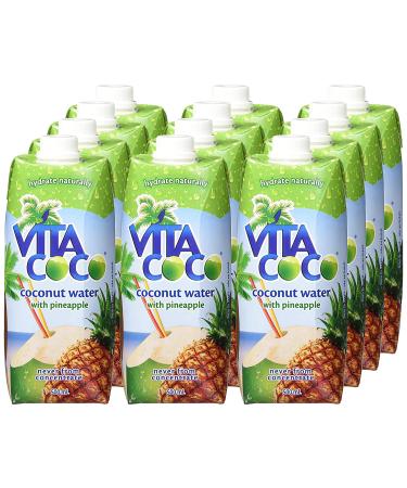Vita Coco Pineapple Coconut Water 16.9 fl oz (Pack of 12) | Gluten Free Hydrating Electrolyte Drink - Smart Coffee & Soda Alternative - Buy Online on GoSupps.com