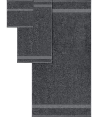 Utopia Towels 8-Piece Premium Towel Set - 600 GSM 100% Ring Spun Cotton - Highly Absorbent Towels for Bathroom, Gym, Hotel, and Spa - Grey - Buy Online on GoSupps.com