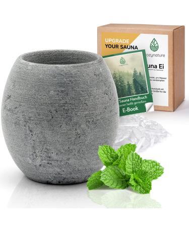 Cozynature sauna egg made of natural bacon |approx. 7 x 6.5 cm |Sauna accessories |Heat -resistant aroma mascula for relaxing sauna infusions100% manual work |Suitable for menthol crystals & sauna oil 1 piece (1 -pack) Nature bacon stone - gray - Buy Online on GoSupps.com