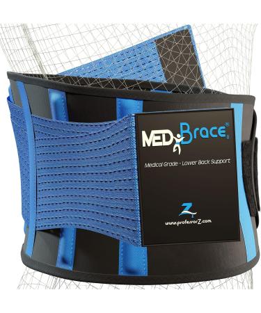 Medibrace Back Support Belt - Adjustable Lumbar Vortex Support Bandage for Back Pain Relief (72-89cm) - Medium Persian Blue - Buy Online on GoSupps.com