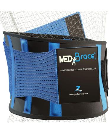 MEDiBrace XX-Large Back Support Belt for Lower Lumbar Pain Relief - Medical Grade Orthopaedic Waist Compression for Men and Women - Persian Blue - Buy Online on GoSupps.com
