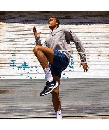 adidas Men's Athletic Cushioned Crew Socks (6-Pack) - Large - Black/Aluminum - Buy Online on GoSupps.com