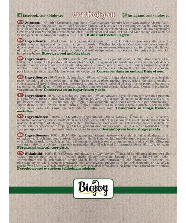 Biojoy Organic Granulated Garlic 1 kg | Premium Allium Sativum Garlic Granules for Cooking & Seasoning - Buy Online on GoSupps.com