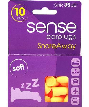 Sense SnoreAway Earplugs to ease snoring 10 pairs SNR35dB