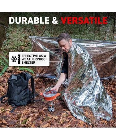 MIL-SPEC Emergency Space Blankets - 12-Pack for Survival, Camping, Hiking, Marathon & Extreme Weather Shelter - Buy Online on GoSupps.com