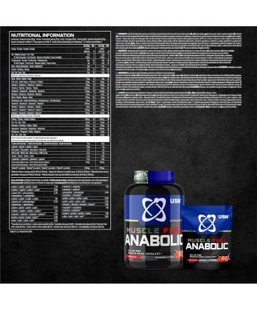USN Muscle Fuel Anabolic Strawberry Protein Powder Shake 2kg - Muscle Gain Formula for Workouts - Buy Online on GoSupps.com