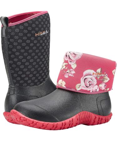 HISEA Women's Waterproof Insulated Garden Boots - Mid Height Yard Gardening Shoes for Mud Working Outdoor - Black Dot (Size 8) - Buy Online on GoSupps.com