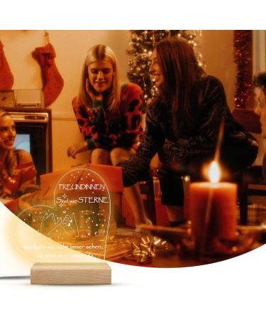 Merclix LED Night Light Gift for Girlfriend - Perfect Birthday & Christmas Present Best Friend Gifts in Wood Color - Buy Online on GoSupps.com