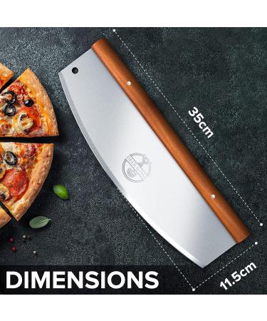 Deer & Oak Pizza Cutter - 36cm Pizza Rocker Cutter - Pizza Cutter Rocker - Pizza Slicer - Cut your Pizzas with Minimal Fuss or Effort - Ultra Sharp Premium Stainless Steel Blade - Buy Online on GoSupps.com