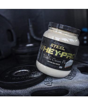 Steel Supplements Whey-Pro Vanilla Cream Pie 1.65 lbs | 100% Whey Protein for Muscle Gain & Recovery | Gluten Free, Non-GMO | BCAA 5g | 25 Servings - Buy Online on GoSupps.com