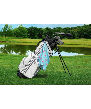 Playing It Forward Flamingo Golf Towel Set - Premium Microfiber Waffle Pattern Towels for Men & Women - Super Absorbent & Quick Dry - Aqua - Buy Online on GoSupps.com