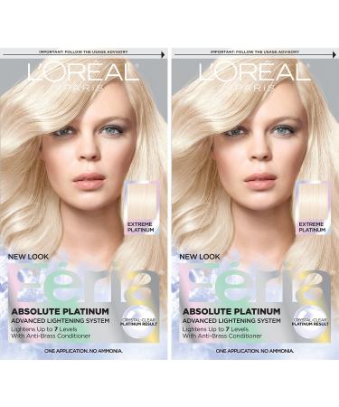 L'Oreal Paris Feria Multi-Faceted Shimmering Permanent Hair Color  Extreme Platinum  Pack of 2 2 Count (Pack of 1) Extreme Platinium