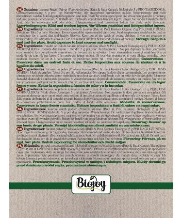 Biojoy Organic Lucuma Powder (500g) - Pure Additive-Free Pouteria Lucuma for Superfoods & Baking - Buy Online on GoSupps.com
