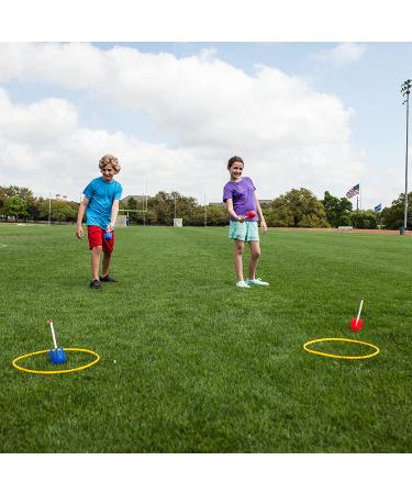 Champion Sports Lawn Darts for Kids - Safe Plastic Dart & Target Ring Set - Indoor & Outdoor Classic Toss Game & Backyard Party Toy in Blue - Buy Online on GoSupps.com
