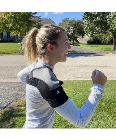 Astorn Adjustable Shoulder Bandage - Pain Relief for Rotator Cuff & AC Joint | Compression Sleeves for Men & Women | Small/Medium with Cooling Pack Bracket - Buy Online on GoSupps.com