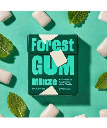 Forest Gum Mint | Vegan Vegetable Mint Chewing Gum | Sugar-Free & Plastic-Free | 18 Packs x 20g | Natural Ingredients | Eco-Friendly Chewing Experience - Buy Online on GoSupps.com
