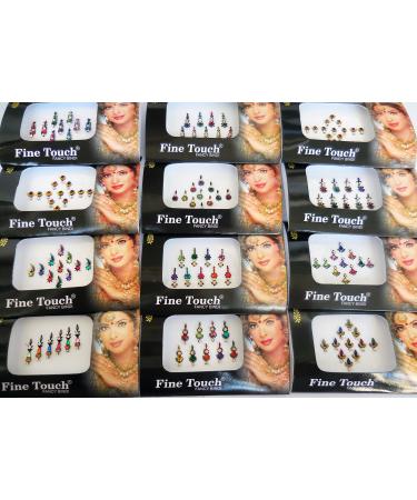 6 Packs- 42 Bindis Mix n Match Face Jewels Bollywood Stickers Indian Bindi