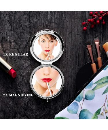 Sister Gifts: Silver Compact Mirror for Bridesmaid, Wedding Day Gift - 2.6 inch Round Folding Handheld Mirror with 1x/2x Magnification - Buy Online on GoSupps.com