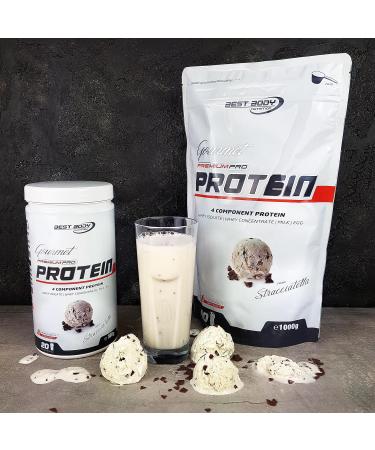 Best Body Nutrition Gourmet Premium Pro Protein Shake - Stracciatella 1kg | 4 Protein Sources: Casein Whey Concentrate Whey Isolate Egg Protein - International Shipping Available - Buy Online on GoSupps.com