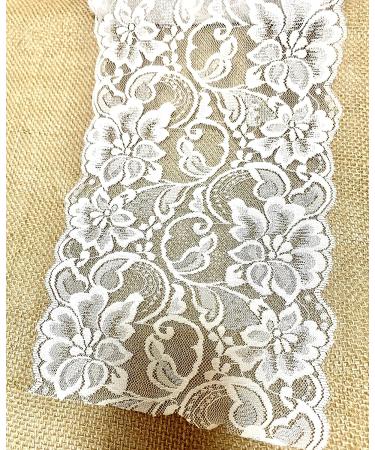 Jutemill Natural White Floral Lace Trim Ribbon - 6 x 5 Yards Eco-Friendly DIY Craft & Wedding Decor - Buy Online on GoSupps.com