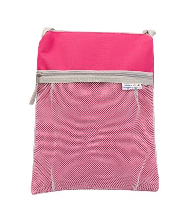 tiddlers & nippers Kids Swimming Bag | Wet & Dry Bag | External Pocket for Dry Items | Swim Bag with Leak Proof Waterproof Zipped Section | Ideal Toilet/Nappy Training Bag (Pink)