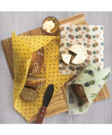 HUNNYBEEE Beeswax Wrap - 7 Pack Sustainable Reusable Food Wrap in 3 Sizes (S M L) - Buy Online on GoSupps.com