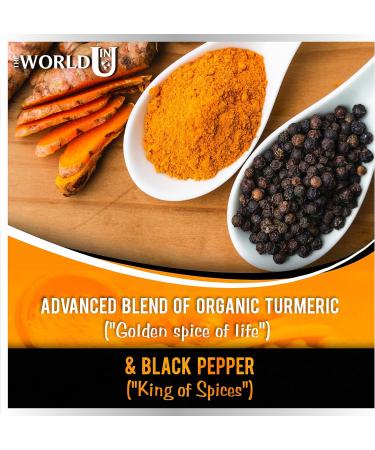 Ultra Pure Organic Turmeric Curcumin and Organic Black Pepper Capsules High Strength Food Supplement 120 Veg Capsules Soil Association Organic Certified and Vegetarian Society Approved - Made in UK - Buy Online on GoSupps.com