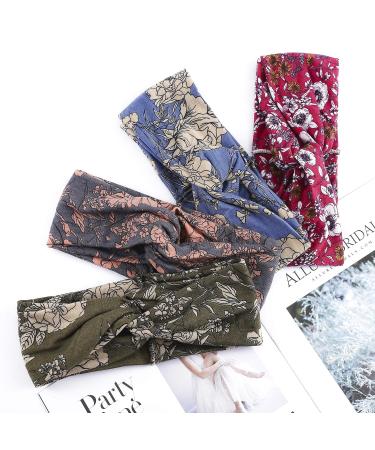 Sethexy Boho Knotted Headband | 4-Piece Elastic Crisscross Sports Headscarves for Women & Girls Perfect Yoga & Running Accessory - Buy Online on GoSupps.com