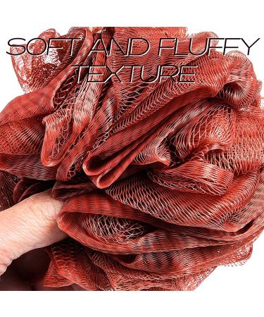 Nicole Miller Loofah Sponge Set - 6 Pack Exfoliating Bath & Shower Poufs with Mesh Bag - Buy Online on GoSupps.com