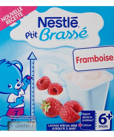 Nestl B b P'tit Brass Framboise - Laitage d s 6 mois - Lot de 4