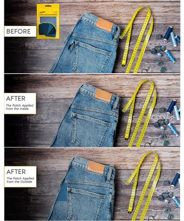 ZEFFFKA Premium Quality Denim Iron-on Jean Patches Set - 100% Cotton, Assorted Shades of Blue, 12 Pieces, Size 3 x 4-1/4, Strongest Glue for Inside & Outside Repairs and Decorating - Buy Online on GoSupps.com