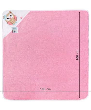 Buy Be Mammy Pink Owl Hooded Baby Towel - 100% Cotton Oeko-Tex Standard 100 100cm x 100cm - Perfect Gift for Infants - Buy Online on GoSupps.com