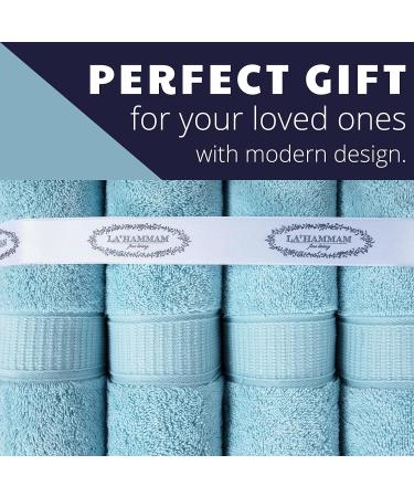 Soft Turkish Cotton Washcloth Set - 4 Pack Aqua | Absorbent & Super Soft for Bathroom, Kitchen, Spa, Gym | Ideal for Body, Face, Baby & Adults - Buy Online on GoSupps.com