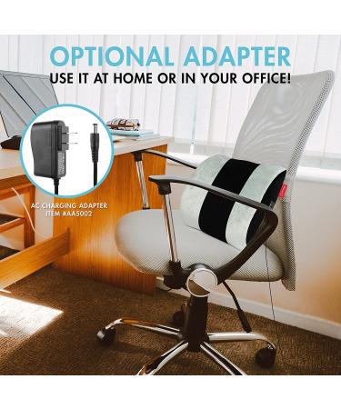HealthMate IN9514 Heated Massage Lumbar Cushion - Lower Back Support | New Soft Velour Material - Buy Online on GoSupps.com