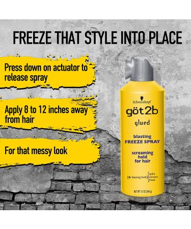 Got2b Glued Blasting Freeze Hairspray 12 oz - Pack of 2 Unscented - Best Hold for Styling - 2 Count - Buy Online on GoSupps.com