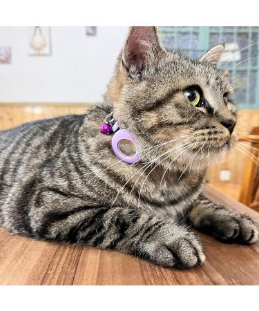 Hepplly Reflecting Airtag Cat Neck Band with Bell & Holder - Safe Purple Collar for Kittens & Cats - International Shipping Available - Buy Online on GoSupps.com