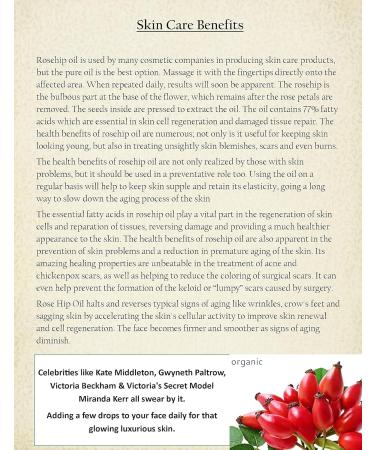 Organic Unrefined Virgin Rosehip Oil 4oz - 100% Pure Cold-Pressed Heals Skin Issues Imported from Chile - Buy Online on GoSupps.com