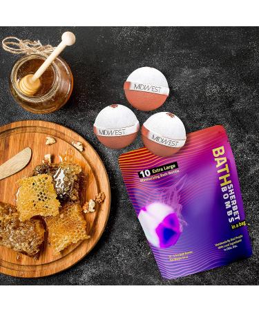 Oatmeal Milk & Honey Luxury Bath Bombs - Set of 10 - XL 4.5oz - Buy Online on GoSupps.com