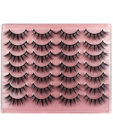Zanlufly Cute False Eyelashes Pack - 14 Wispy Fluffy Natural Mink Lashes - Handmade Faux Light Volume - Buy Online on GoSupps.com