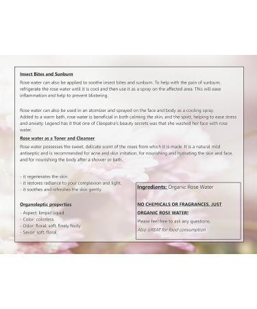 Premium Organic Moroccan Rose Water - 100% Pure Food Grade - 4oz Glass Bottle - Hydrate & Rejuvenate Your Skin - Imported by Sweet Essentials - Buy Online on GoSupps.com